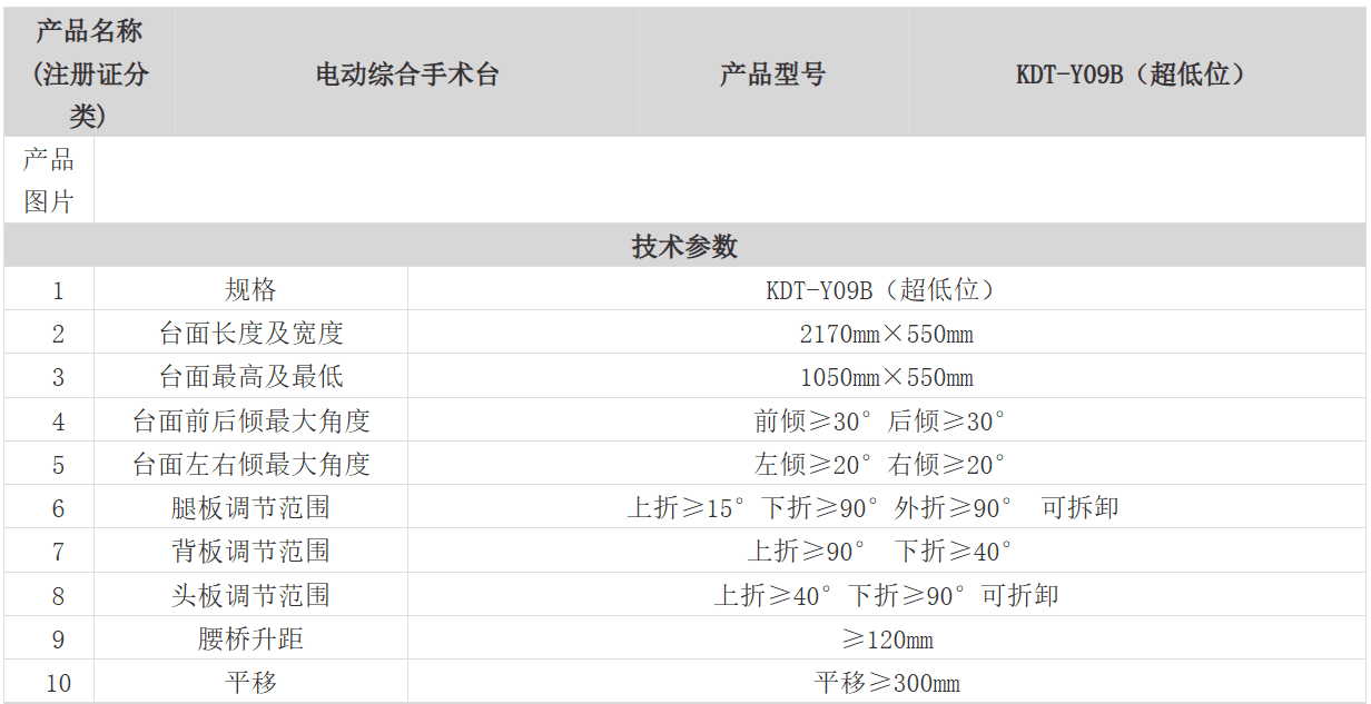 KDT-Y09B（超低位）电动手术床 1