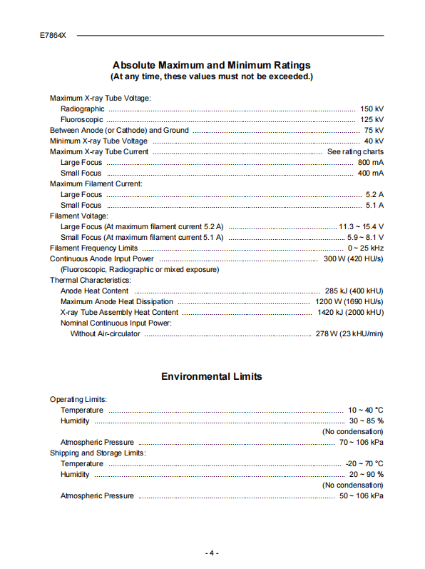佳能（原东芝Toshiba）E7864X球管 4