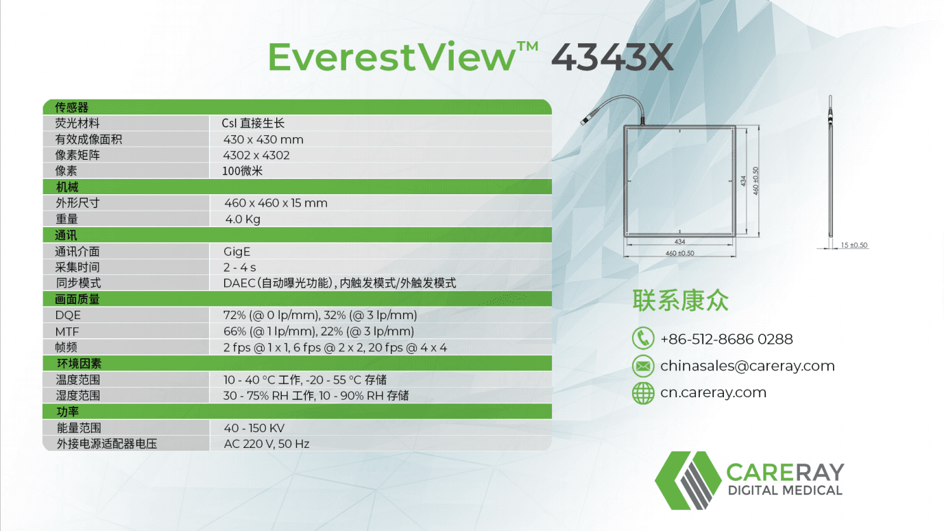 康众EverestView 4343X-动态平板探测器 2