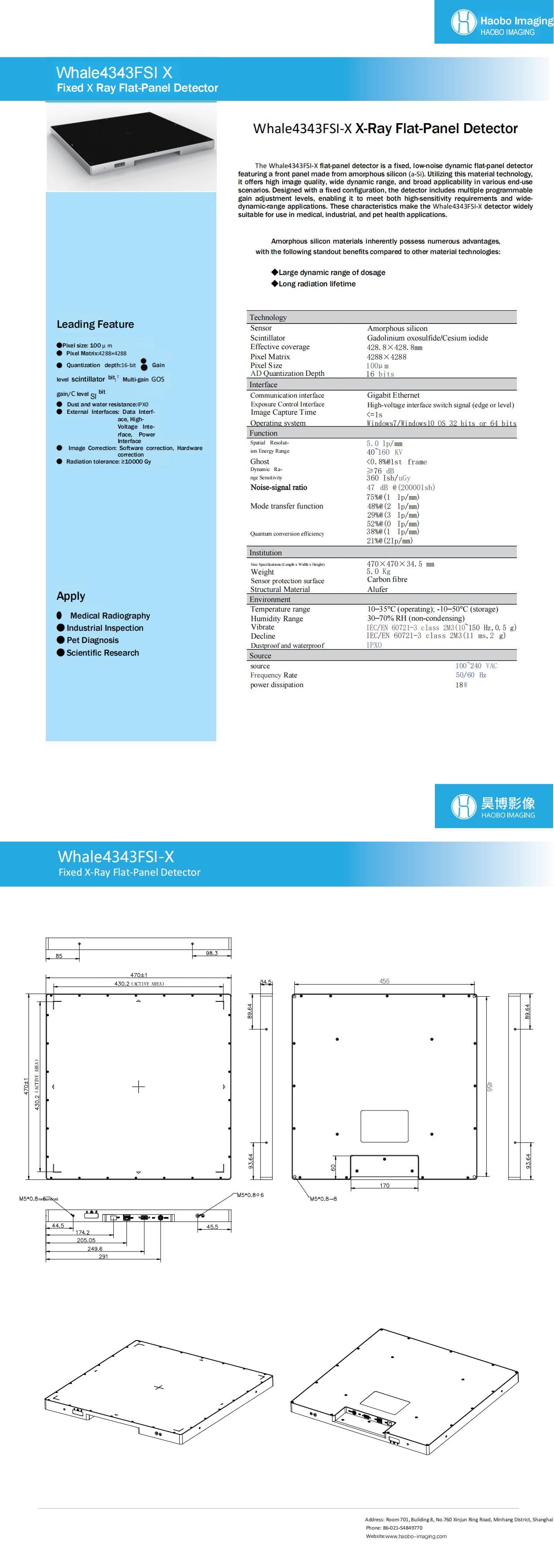 Whale 4343FSI-X X-ray flat-panel detector 1